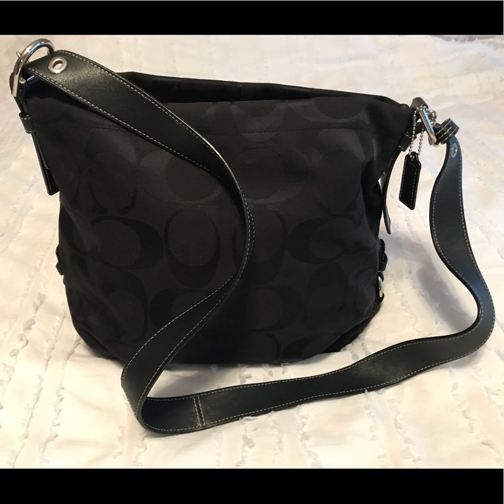 Coach Classic Logo Black Crossbody Hobo